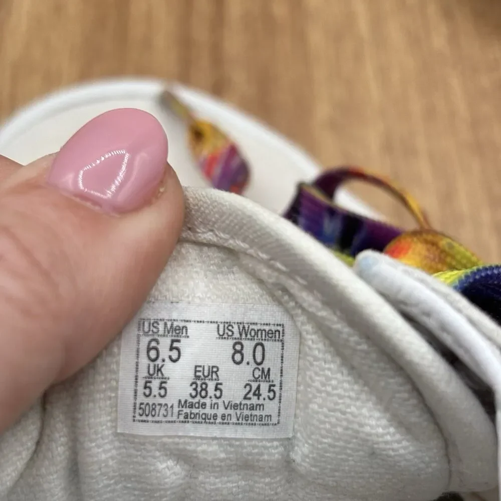 VANS Old Skool Warp Canvas White Tie Dye‎ Sneakers Shoes Men’s Size 6.5 womens 8